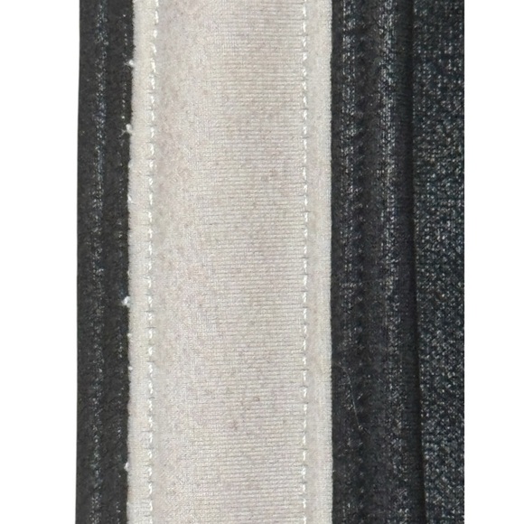 SPANX Faux Leather Leggings Tummy Control With Side Stripe Size M Tuxedo Stripe - Picture 14 of 16